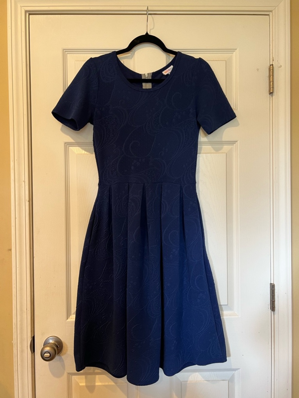 LuLaRoe Blue Textured Fit & Flare Dress